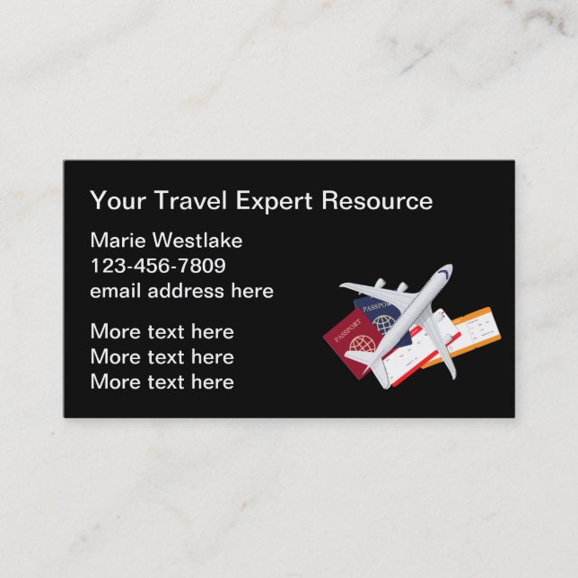Meilleurs Cartes de visite d'agent de voyage (Devant)