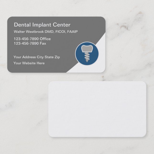 Meilleurs Cartes de visite de services pour implan (Devant / Derrière)