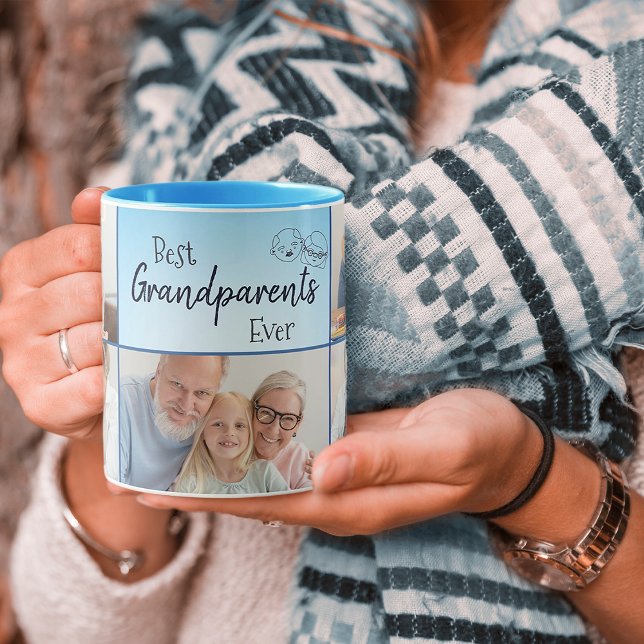 Meilleurs grands-parents 5 Photo Collage Café Mug (Créateur téléchargé)