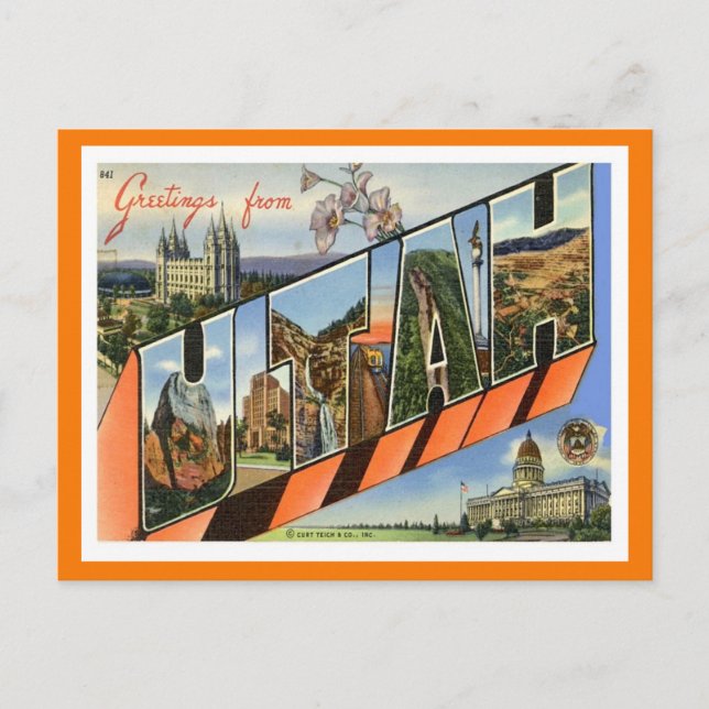 Meilleurs salutations de la carte postale des État (Devant)