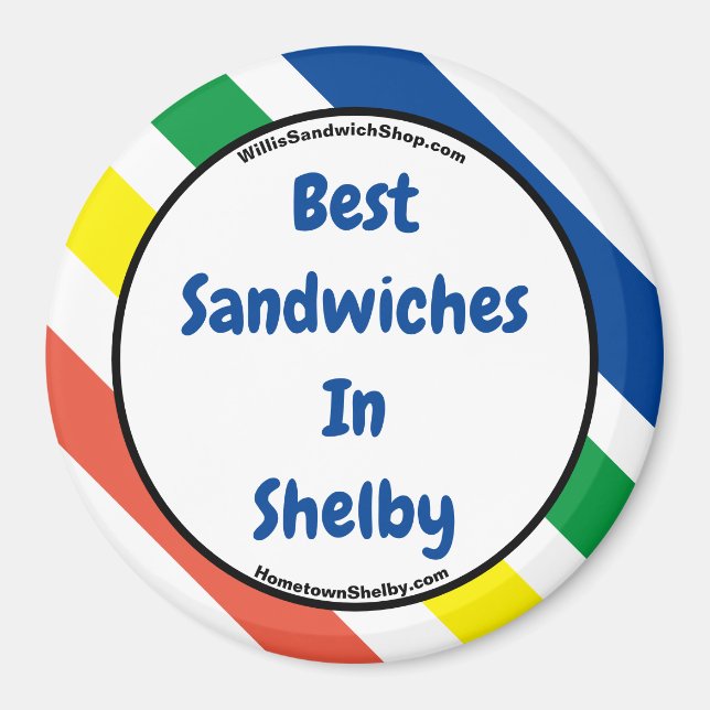Meilleurs Sandwichs Dans Shelby Fun Colours Magnet (Devant)