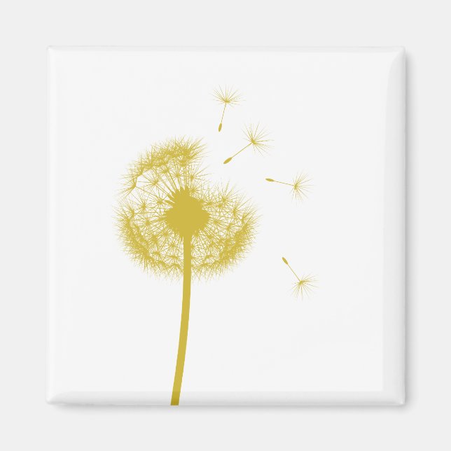 Meilleurs voeux Aimant Dandelion Jaune (Devant)