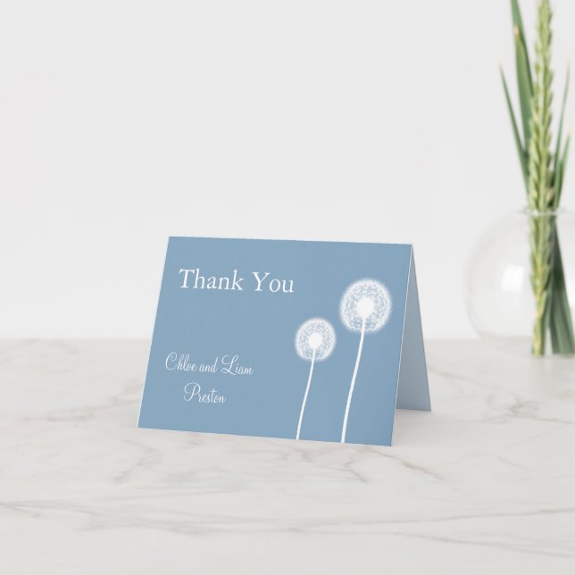 Meilleurs Voeux Bleus ! Carte de remerciements mar (Devant)