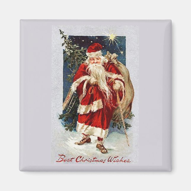 Meilleurs voeux de Noël Magnet Vintage (Devant)