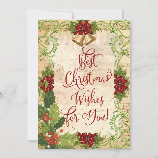 Meilleurs voeux de Noël pour vous ! Carte de voeux (Devant)