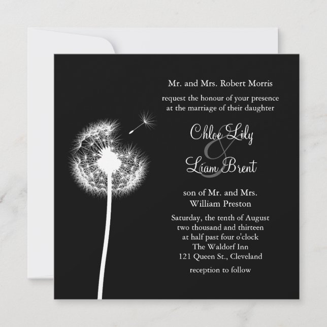 Meilleurs voeux ! Faire-part de mariage (noir) (Devant)
