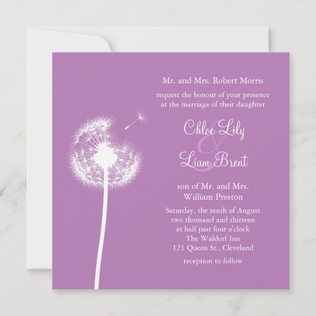 Meilleurs voeux ! Faire-part de mariage (violet) (Devant)