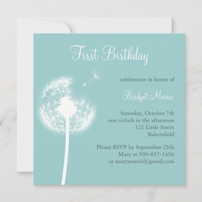 Meilleurs voeux ! Invitation d'anniversaire (turqu (Devant)