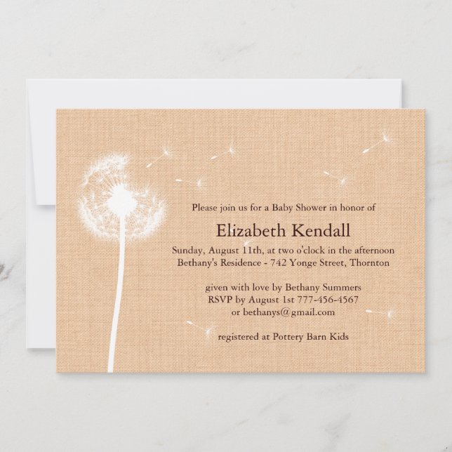 Meilleurs voeux invitation de baby shower de toile (Devant)
