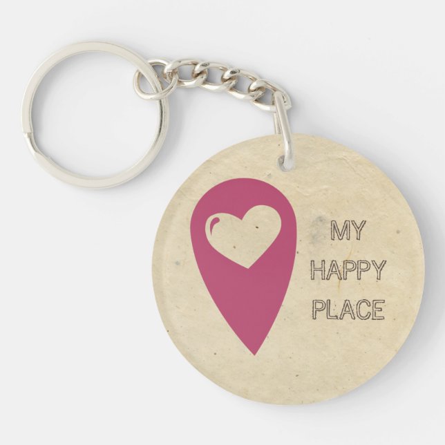 Mein glücklicher Platz Keychain (Front)