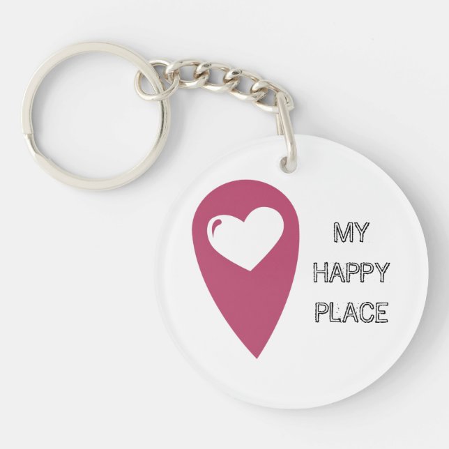 Mein glücklicher Platz Keychain (Front)