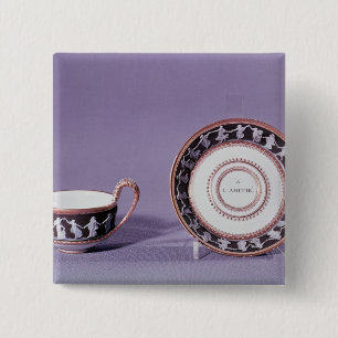 Meissen cup and saucer, late 18th century 2 inch square button