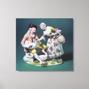 Meissen figure of a poultry seller, c.1750 canvas print