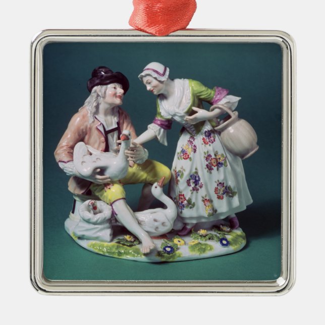 Meissen figure of a poultry seller, c.1750 metal ornament (Front)