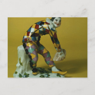 Meissen figure of Harlequin, c.1750 Postcard