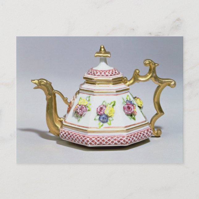 Meissen octagonal teapot, c.1718 postcard (Front)