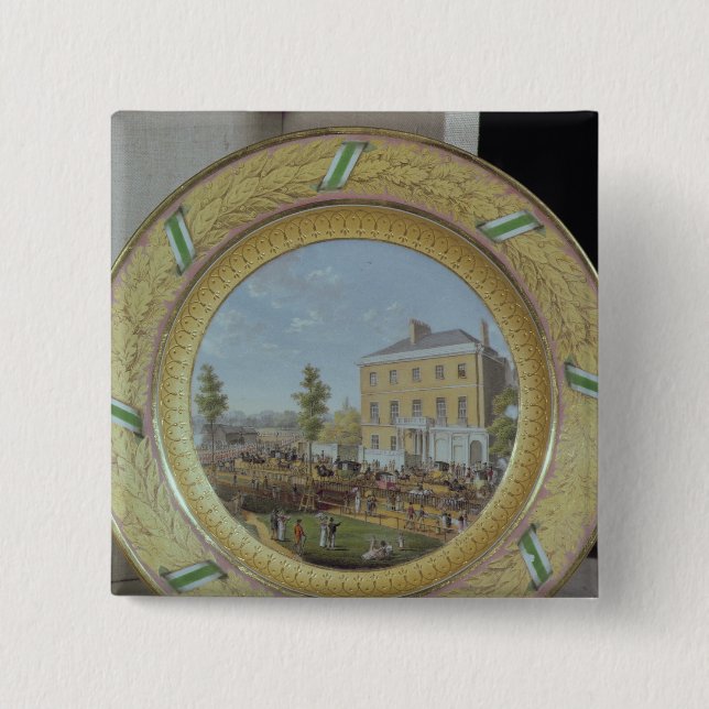 Meissen plate, decorated with a scene of 2 inch square button (Front)