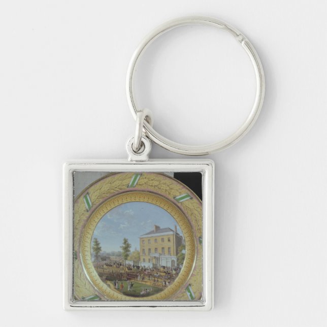 Meissen plate, decorated with a scene of keychain (Front)