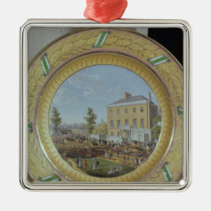 Meissen plate, decorated with a scene of metal ornament