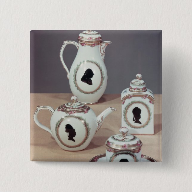 Meissen tea service 2 inch square button (Front)