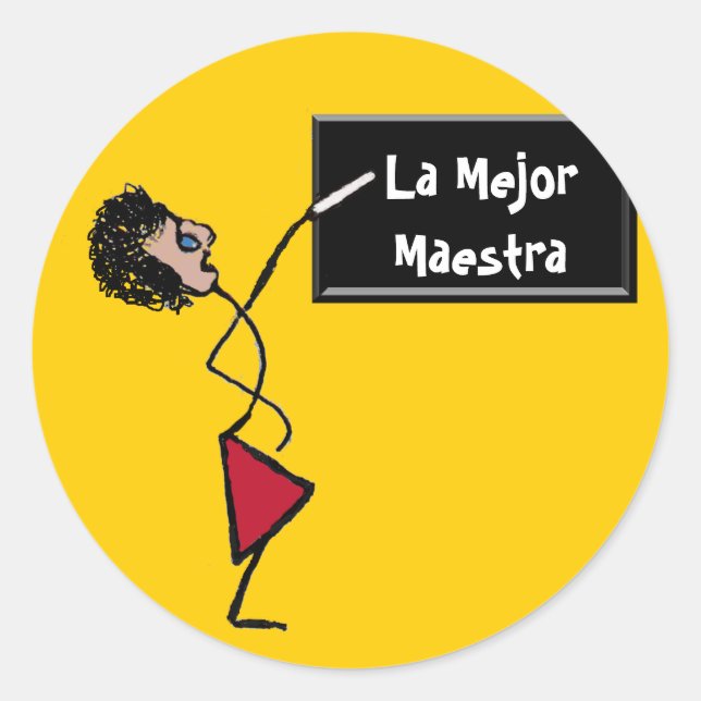Mejor Maestra Classic Round Sticker (Front)