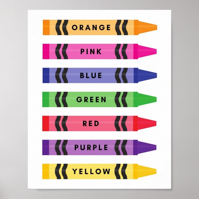 MEKIMI- Colours Vocabulary Crayons Poster (Front)