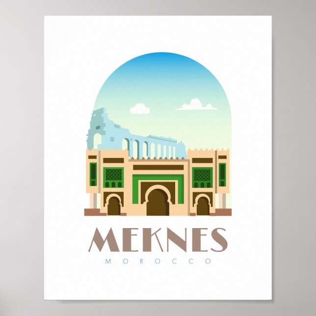 Meknès ville marocco Skyline Poster (Devant)