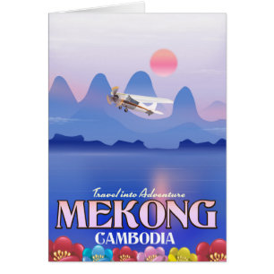 Mekong River Cambodia Vacation poster