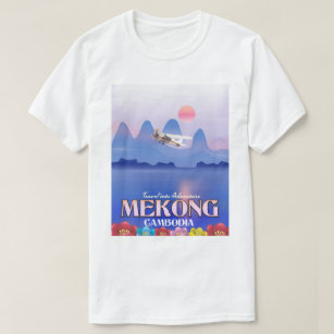 Mekong River Cambodia Vacation poster T-Shirt