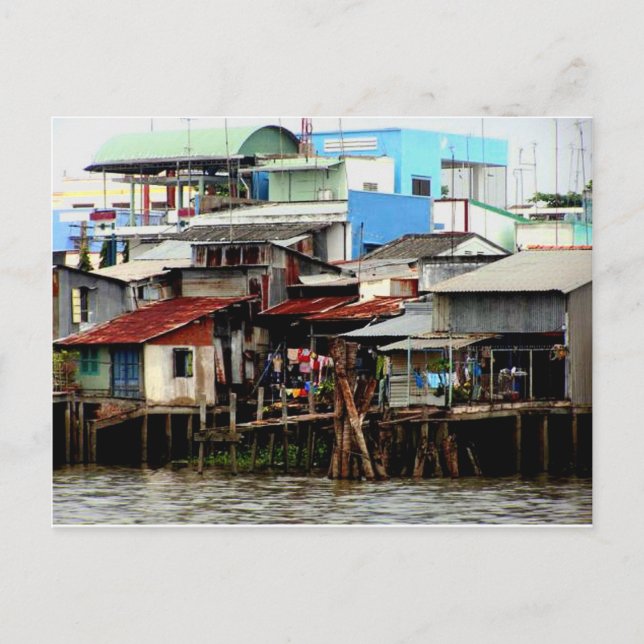 Mekong River Houses Postcard (Front)