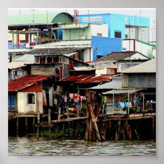 Mekong River Houses Poster