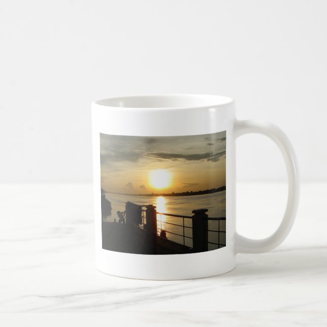 Mekong River Sunset ... Nong Khai, Isaan, Thailand Coffee Mug (Right)