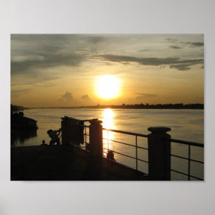 Mekong River Sunset ... Nong Khai, Isaan, Thailand Poster