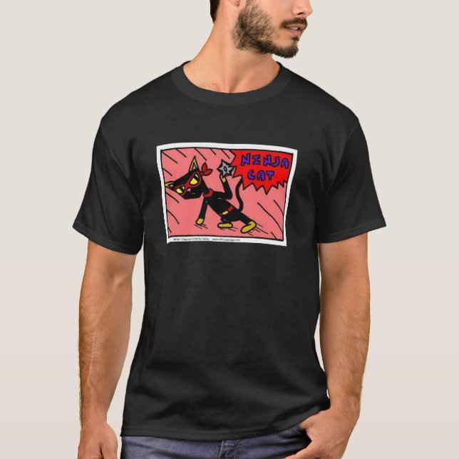 Mel NINJA CAT Adulte T-shirt noir de base (Devant)