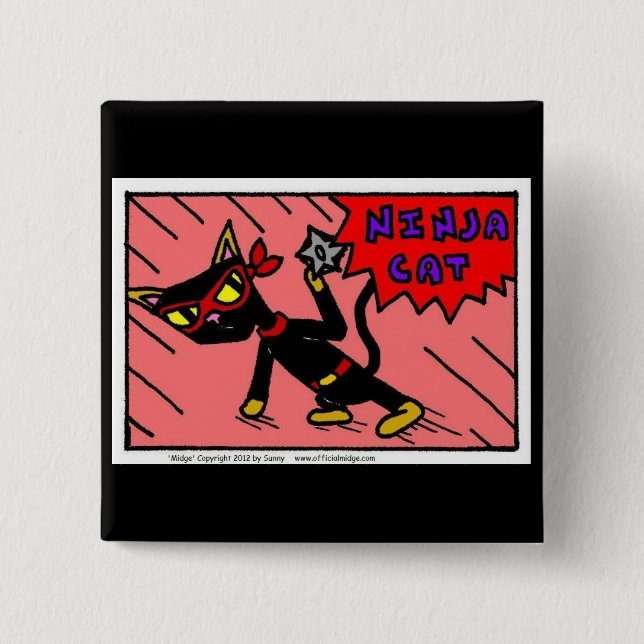 Mel NINJA Cat Button (Front)