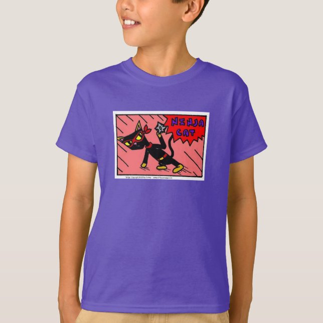 Mel NINJA CAT Kids Basic T-Shirt (Front)