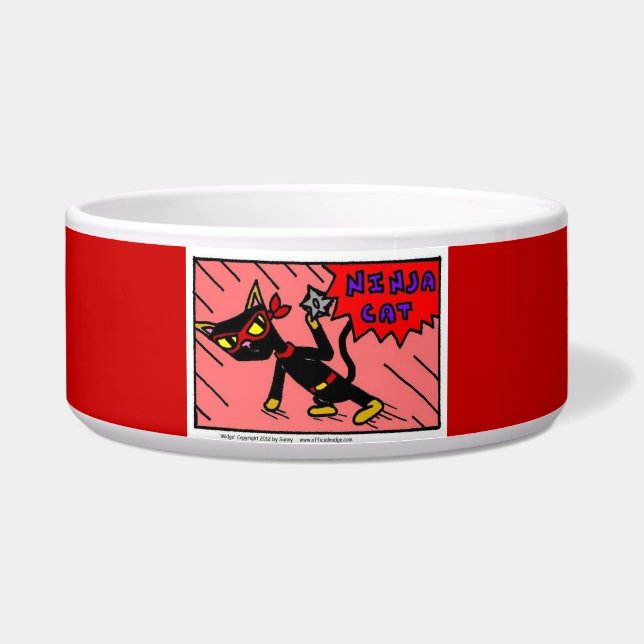 Mel NINJA CAT Pet Bowl - Red (Front)