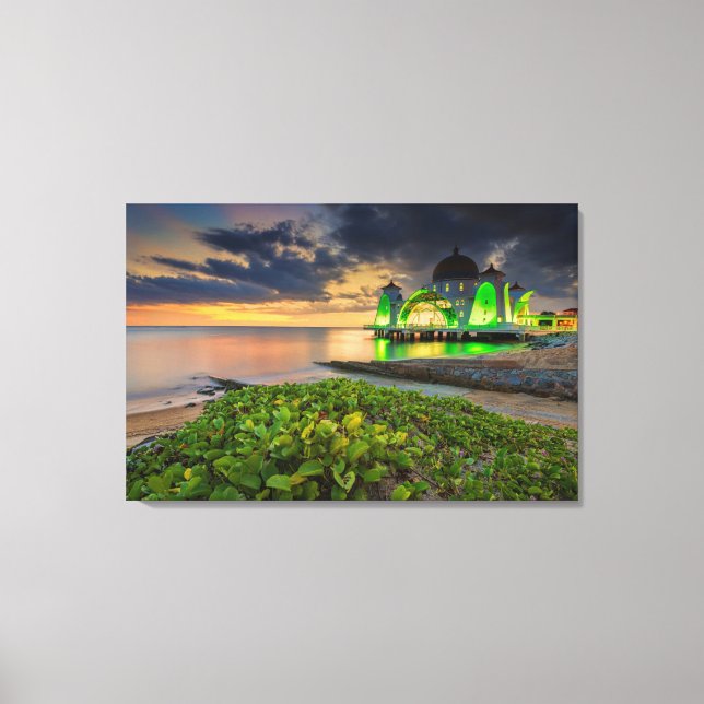 Melaka During Sunset | Masjid Selat Canvas Print (Front)