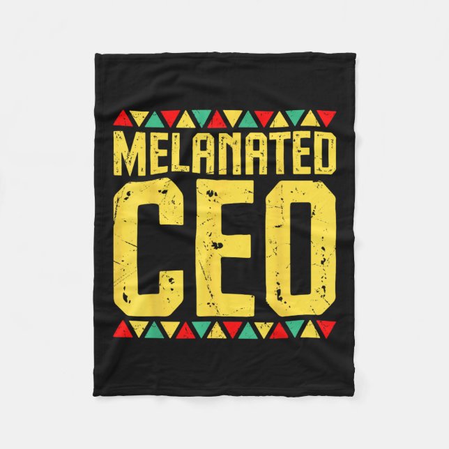 Melanated Ceo Entrepreneur African Black History M Fleece Blanket (Front)