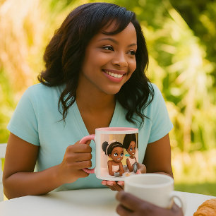 Melanated Princess Delight Whimsical Tea Party  Mug