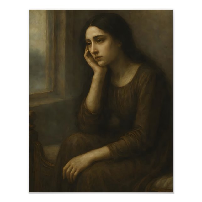  Melancholic Reflection – Timeless Classical Portr Photo Print (Front)