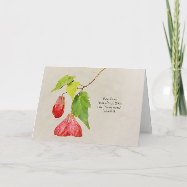 Melancholy Flowers and Scripture Art Note Card (Front)