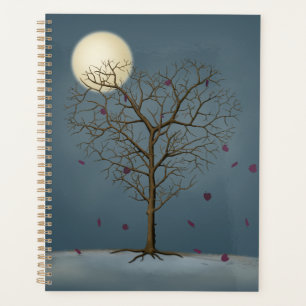 Melancholy Heart Shaped Tree Under the Full Moon Planner