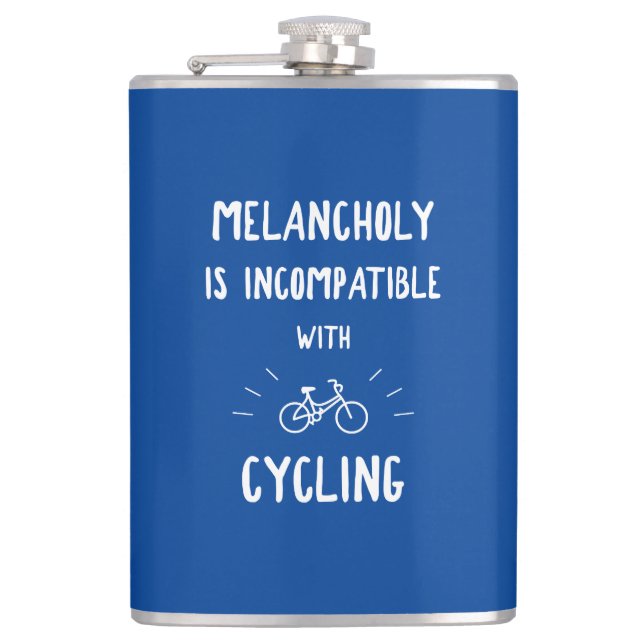 Melancholy Is Incompatible With Cycling Hip Flask (Front)