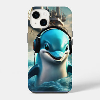  "Melancholy Symphony: Sad Dolphin Serenade  iPhone 14 Case