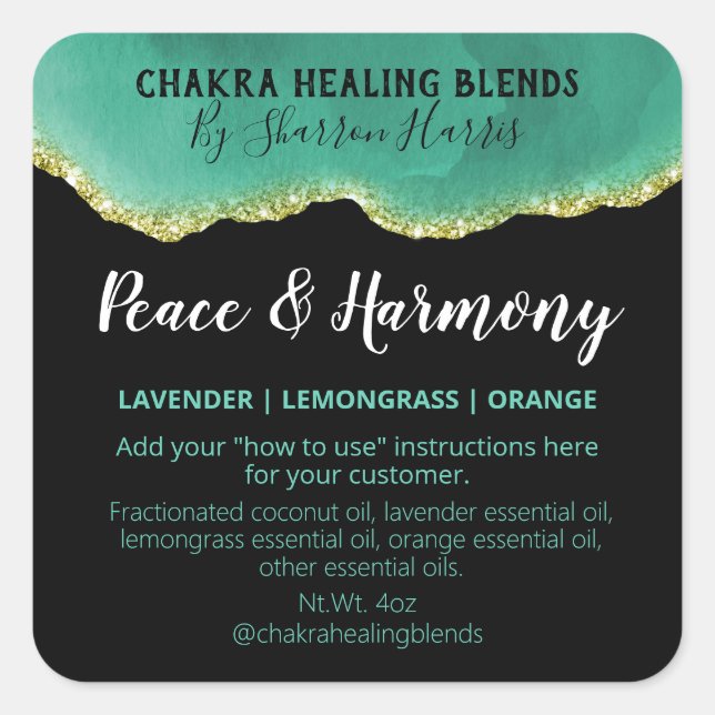 Mélange D'Agate turquoise Et Or Étiquettes (Devant)