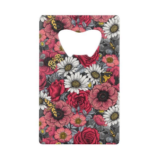 Mélange de fleurs en rouge et gris (Devant)