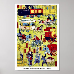 Melange of vehicles by Heinoya Ukiyoe Poster