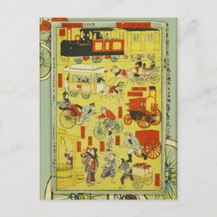 Melange of Vehicles Postcard