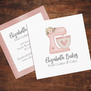Mélangeur rose simple Carte de visite de boulanger
